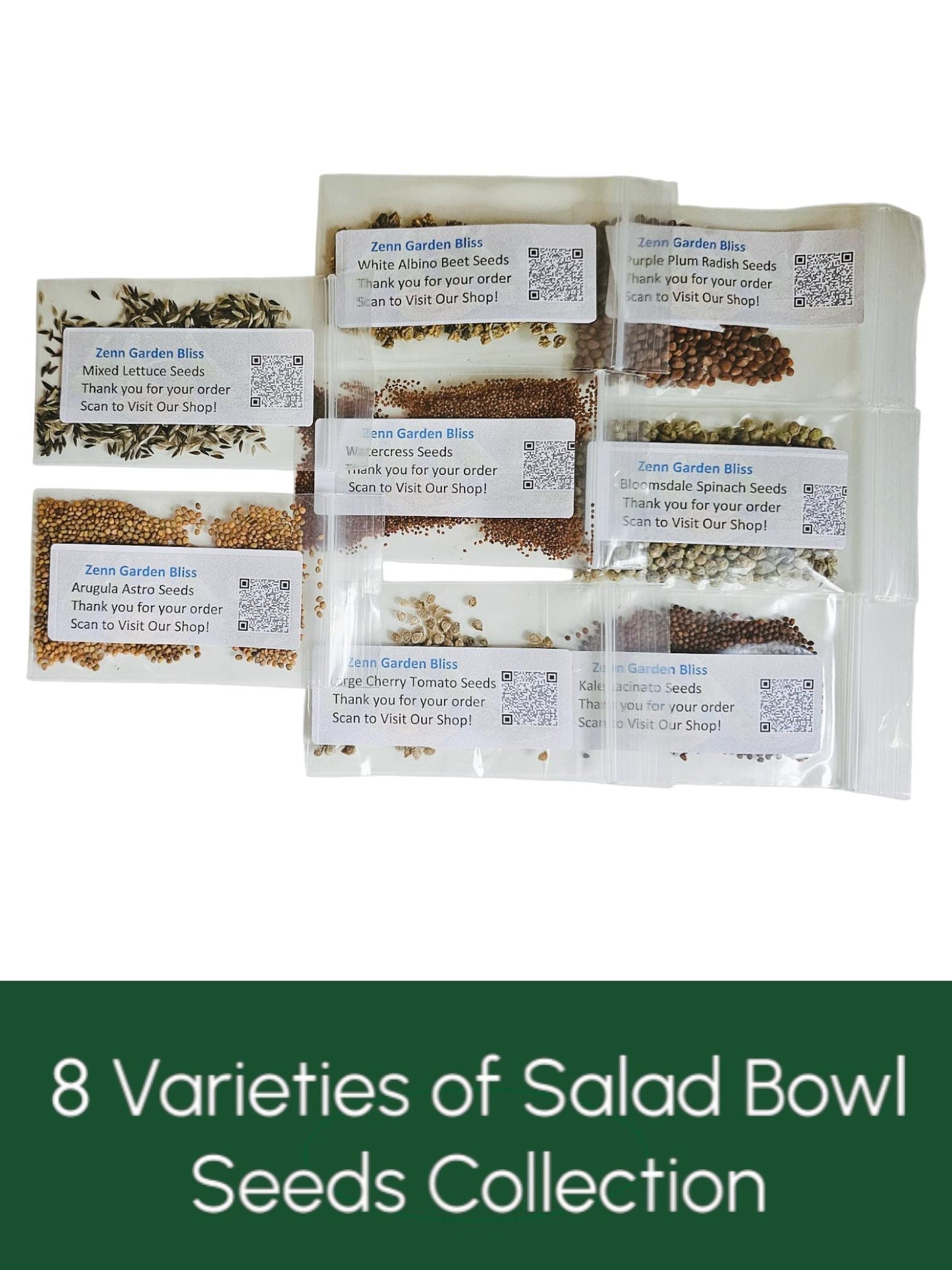 Salad Garden Seed Kit, 8 Heirloom Varieties, DIY Gardening Gift