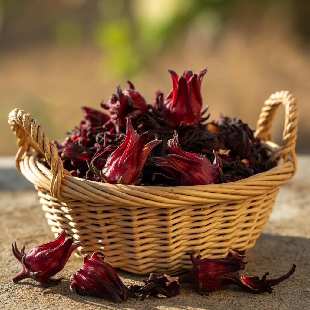 Organic Dried Hibiscus Flowers - Roselle, Tart Herbal Tea
