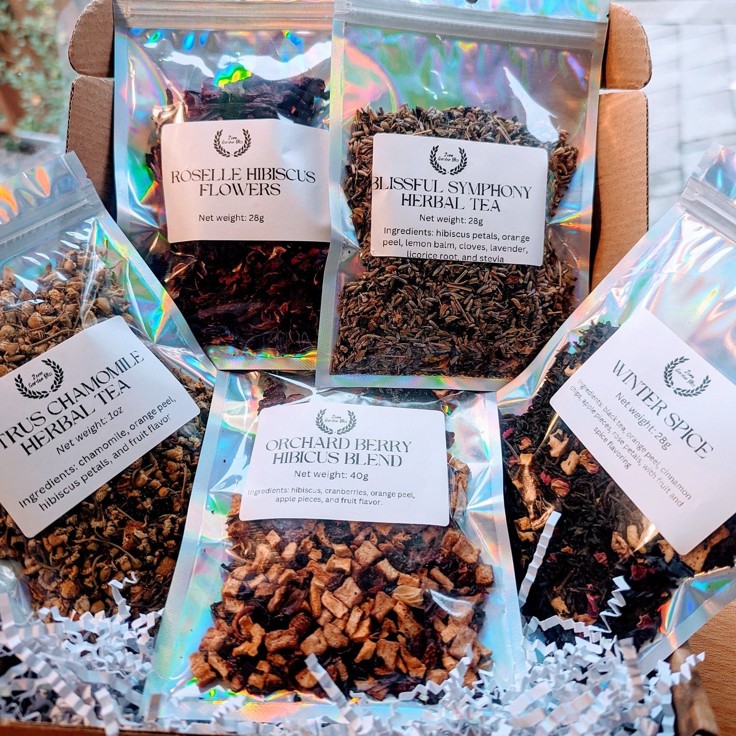 Herbal Tea Sampler – 5 Exquisite Blends, Relaxation Gift