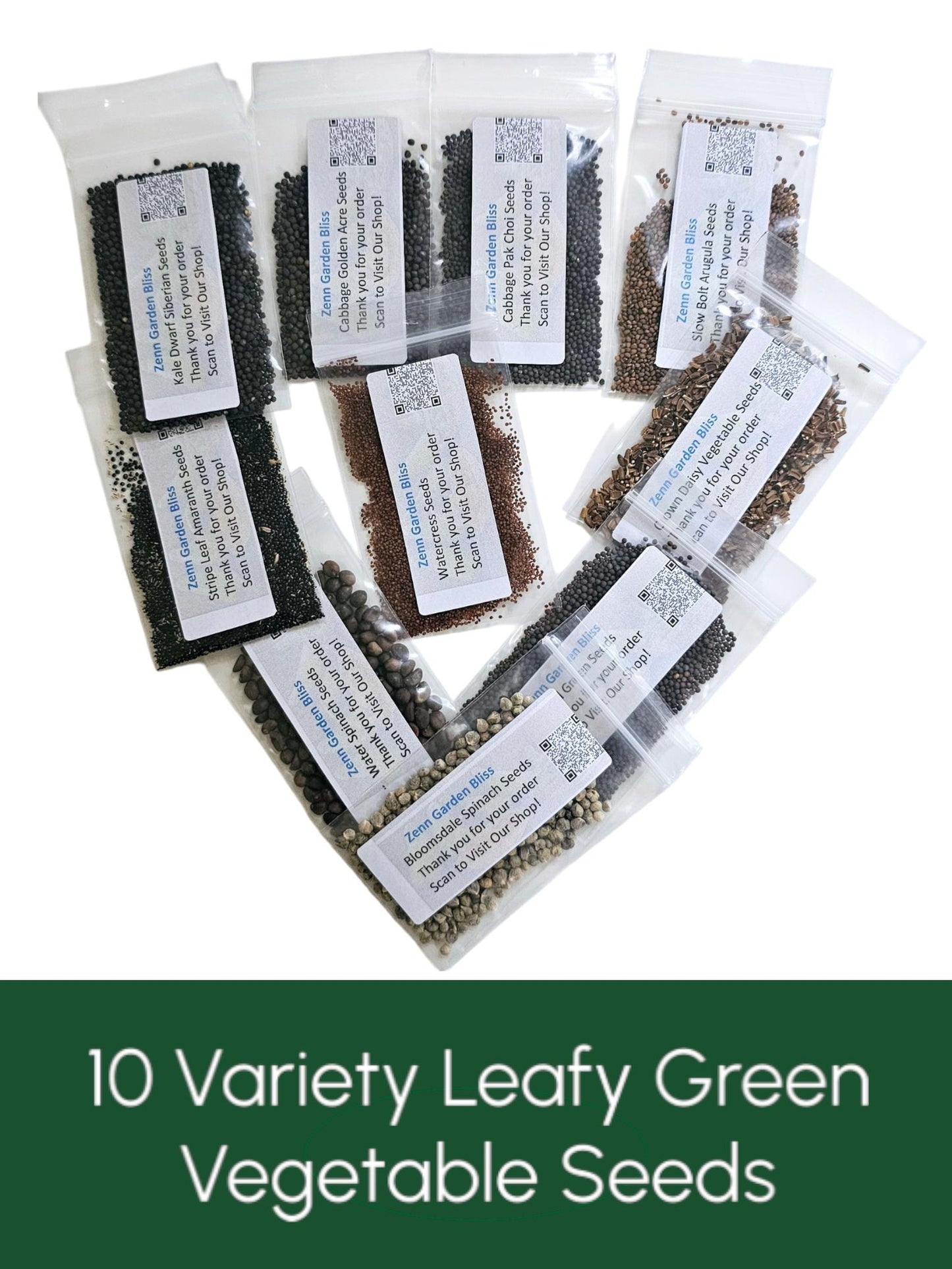 Heirloom Leafy Green Vegetable Seed Kit, 10 Varieties, Garden Gift