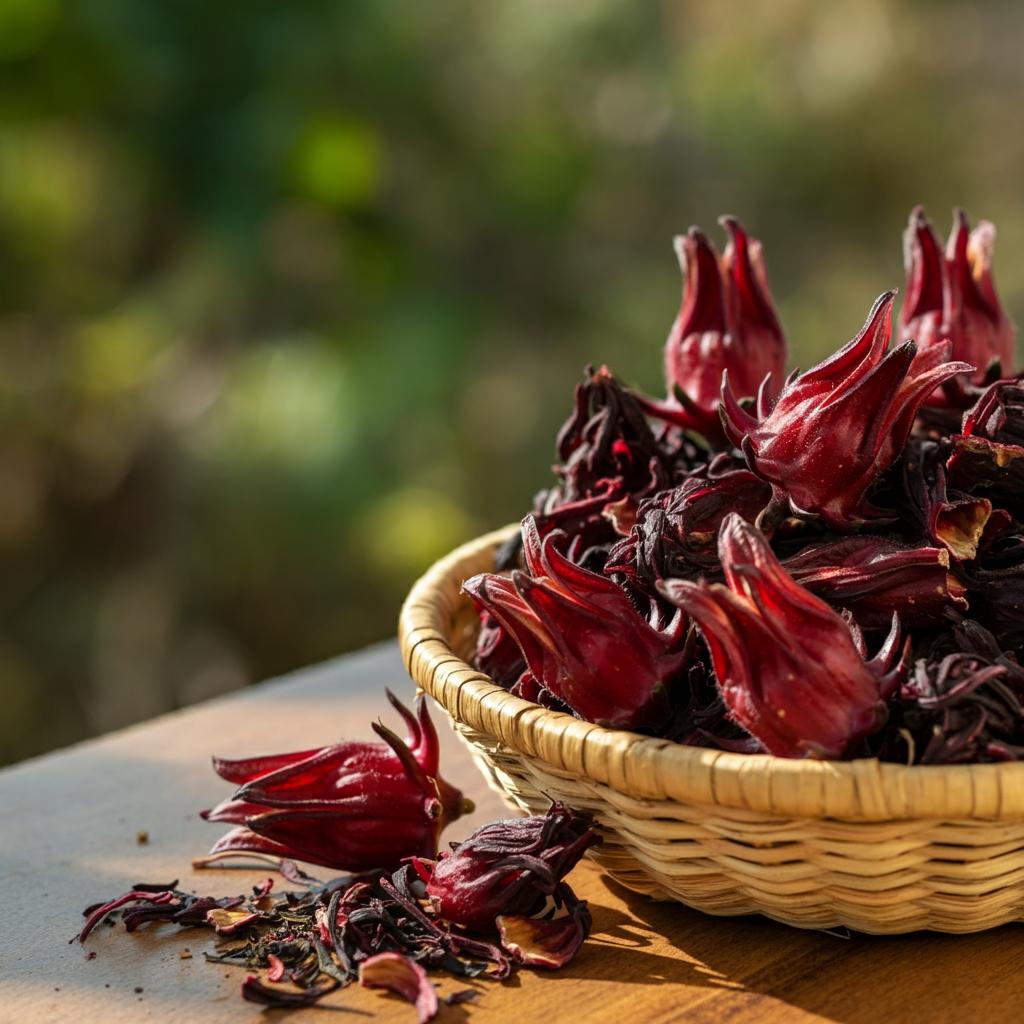 Organic Dried Hibiscus Flowers - Roselle, Tart Herbal Tea