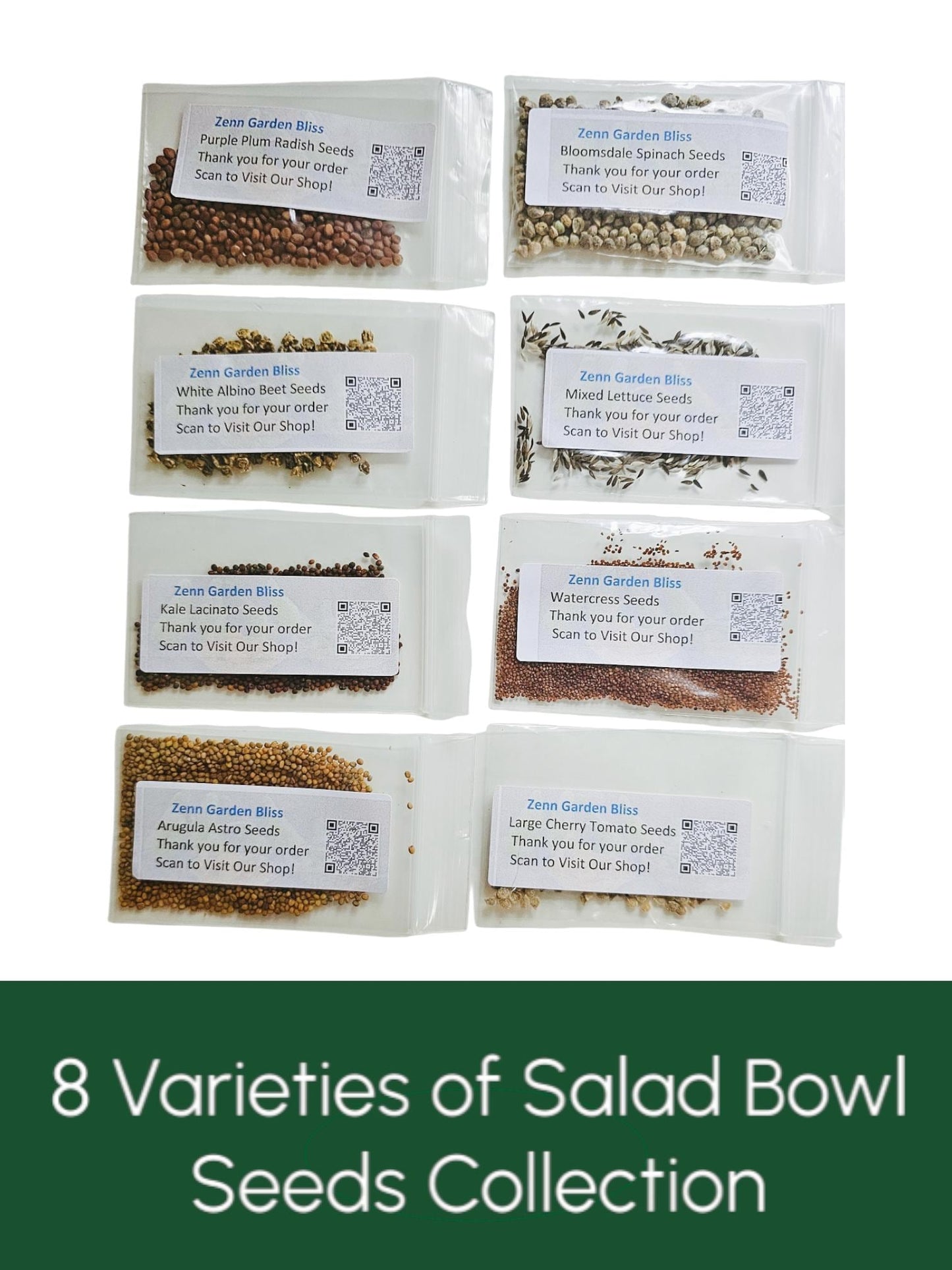 Salad Garden Seed Kit, 8 Heirloom Varieties, DIY Gardening Gift