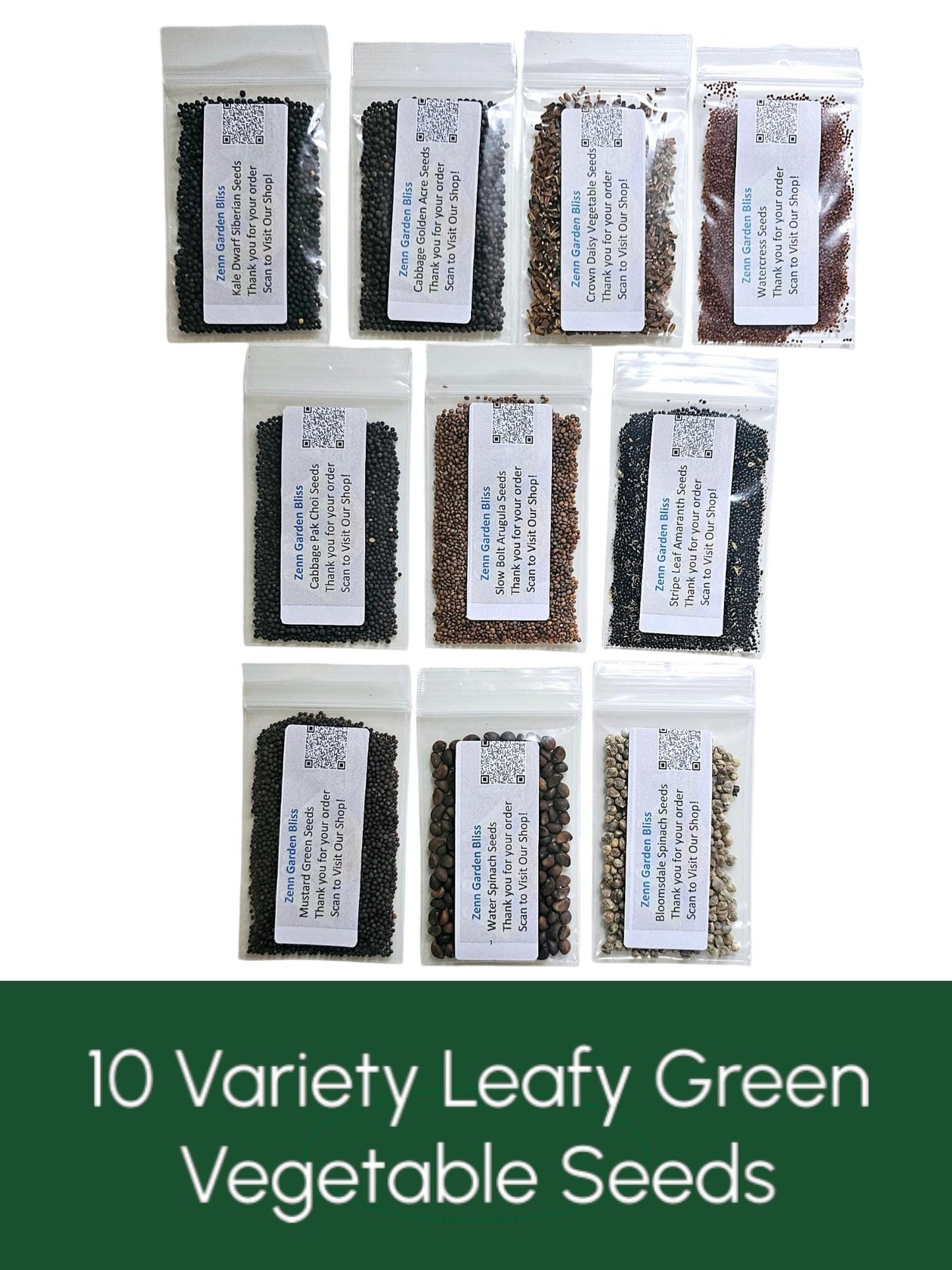 Heirloom Leafy Green Vegetable Seed Kit, 10 Varieties, Gardening Gift